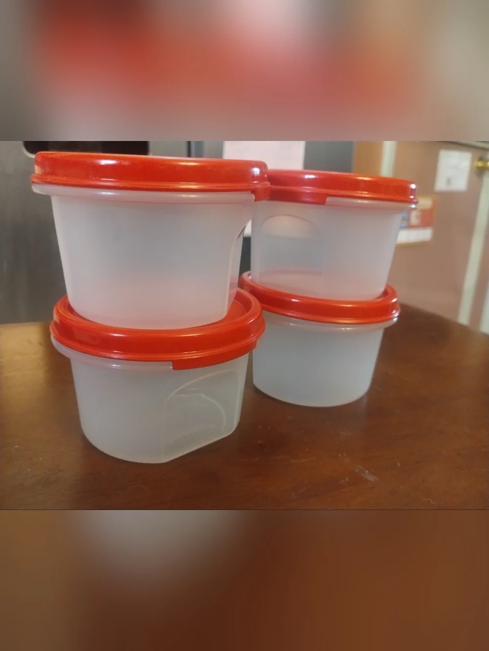 New Tupperware Modular Mates #1 Canister Set Red Lids Pantry Food Storage